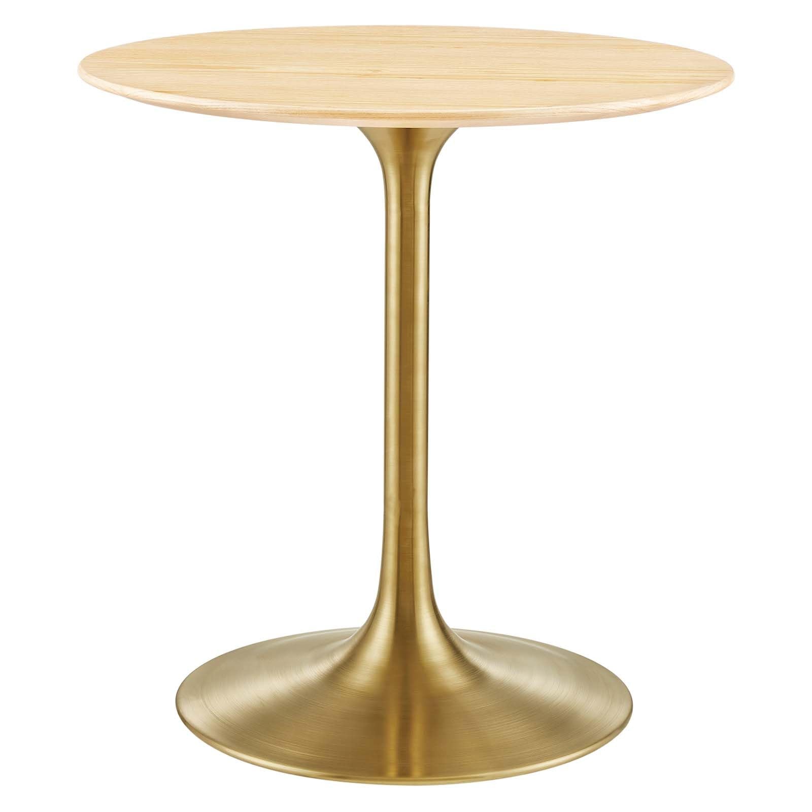 Modway Lippa Dining Table, 28", Gold Natural